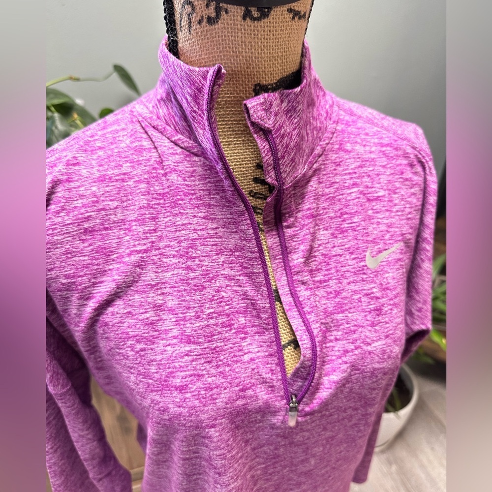 Nike dri fit purple marled 1/2 zip up running top. Size M. - Picture 2 of 4
